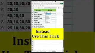 ✅How to sum comma separated values in excel👍 😱 #excel #office #spreadsheet #shorts