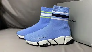 Balenciaga Speed 2 0 Sneaker Blue Recycled Knit Review From Supkicks