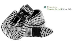 50138 Rhinestone Belt Fashion Western Cowgirl Zebra Bling Dazzling Mesh Design Leather Belt 1-1/2