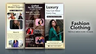 Tri Fold Brochure Design For Fashion Clothing | Trifold Brochure Design | Catalog Design | Photoshop