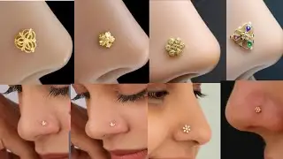 Gold nose pin design new . Stylish gold nose pin 2026 design . Gold nose ring design with price