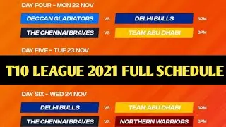 T10 league 2021 schedule-T10 league season 5 schedule-T10 league time table-T10 starting date