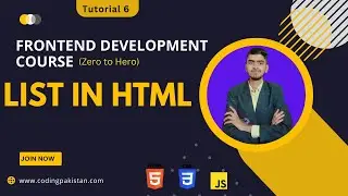 How to Create List in HTML Fronted Development Course Tutorial 6