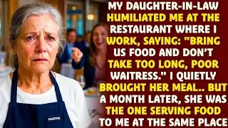 My daughter-in-law tried to humiliate me at the restaurant where i work but a month later she was...