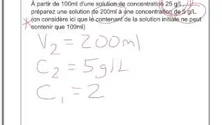 Exemple de calcul de dilution