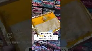 Haldi💛💛Special Organza sarees at Rs 1099/-Booking no 8308414222📱#paithani #saree