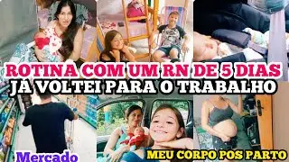 ROTINA 5 DIAS POS-PARTO MEU CORPO COMO ESTÁ/ CUIDANDO DO MEU RN / MÃE DE 3 FILHOS #viralvideo 