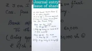 Journal entry for issue of share | application money received