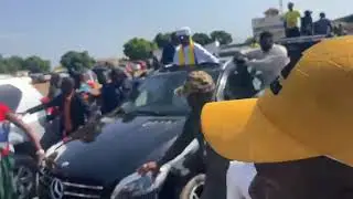 Part 5 : Lawyer Ousainou ANM Darboe arrival at Banjul Airport, welcoming by party supporters. 