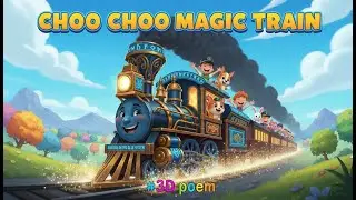 🎵 Choo Choo! The Magic Train Song | Kids Fun Ride 🚂#3d #3danimation #poem #kids #kidssongs #fun