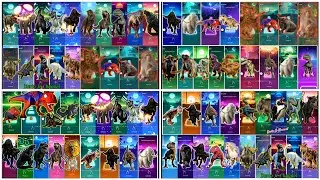 Indoraptor vs Indominus Rex vs Mosasaur vs Mammoth – Epic Monster Battle | Tiles Hop Gameplay
