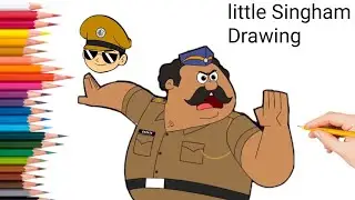 how to drawing hawaldar karate from littel Singham cartoon 🤠 / Little Singham 🥰❤️💚