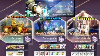 TERRA SHIFT Merchan's Treasury, Mystic's Warehouse , and Warrior's Armory, OVERHIT.