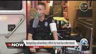 Delray Beach Police Officer Adam Whiting kicked in a door to save a man in a burning home