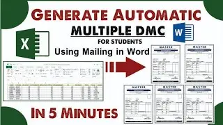 Generate Multiple DMC's For Students|| From Excel to Ms Word || Using Mail Merge In Word