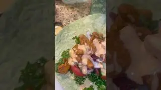 Bourbon Black Pepper Pork Wrap w/ Cranberries & Chipotle Sauce Veggies (I do not own the right song