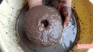 Black Sand Cement  Donut 🍩🍩🍩 crumble in Water 💧💧 Satisfying Sound ASMR#shorts