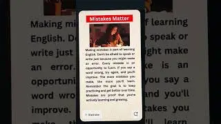 Reading English Short Stories for Spoken English | Mistakes Help You Learn #storytelling