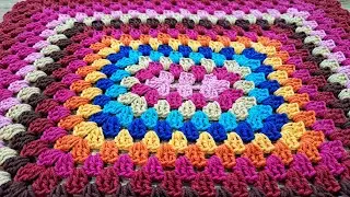 Crochet granny square table mat Step by step Easy for beginners