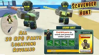 Find All RPG Part Locations in RPG Soldier Scavenge Hunt Military Tycoon Roblox
