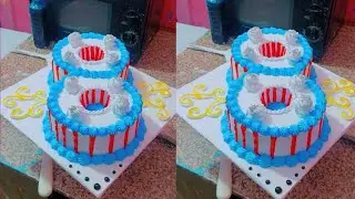 How To Cut Eight Numbers | Cutting cake 2kg Cake Decoration | 8 Number cake |