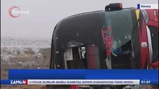 Navoiy viloyatida avtobus ag'darilib ketdi, qurbonlar bor