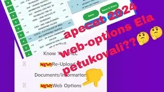 how to select apecet2024 web-options| process step by step for web-options.