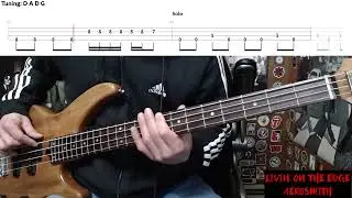 Livin' On The Edge by Aerosmith - Bass Cover with Tabs Play-Along