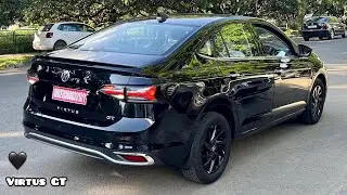 New 2024 Volkswagen Virtus GT Plus Edge Edition 🖤 Black Colour - 1.5L Turbo | Walkaround Review!