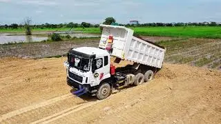Part6 Perfectly Bilding Road Construction Over Using Stones By Shantui Dozer &Team Dump Truck 25ton