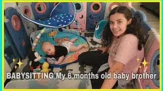BABYSITTING My 6 months old baby brother 🩵 | Activities I do with my brother | Siblings love ♡ #baby