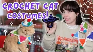 CROCHET halloween costumes for my CATS! *will they like these outfits?*