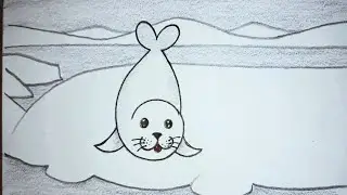 How To Draw A Seal Fish From Number 6 | Seal Fish Drawing Step By Step For kids 🦭 😃