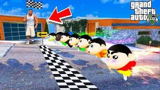 Franklin & Shinchan Conduct Race To Shinchan Brothers And Give Avengers Powers in GTA 5