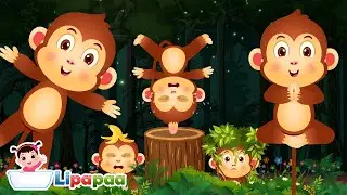 Five Little Monkeys Jumping On The Bed Nursery Rhyme | Kids Songs & Videos |  @LipapaaRhymes