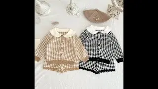 0-24M Toddler Girls Clothing Plaid Knitted Cardigan Jacket Sweater Shorts Set Winter Baby Clothes