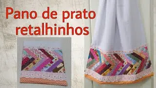 Barrado Trança Francesa de Retalhinhos no Pano de Prato #kitcozinha # costuracriativa