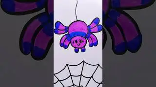 Spider 🕷️ Acrylic Painting For Kids #spider #spiderman #painting #shorts #halloween #nurseryrhymes