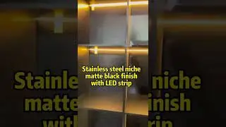 Stainless steel niche, matte black finish, with LED strip. #stainlessworks #wallpaper
