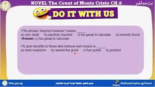 English secondary three NOVEL The Count of Monte Cristo CH 6 2025  2026