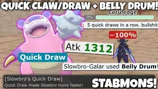 BELLY DRUM GALARIAN SLOWBRO GETS EASY SWEEPS IN STABMONS! POKEMON SCARLET AND VIOLET