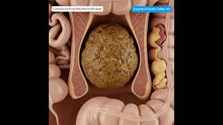Realistic Colon Animation of Constipation Caused by Dehydration and Dry Stool Mass