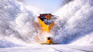Powerful Train Plows Through Snow | Winter Railway in Action