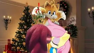 Fluttershy Kiss Knuckles Under A Mistletoe (From Toy Story)