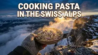 Cooking Pasta in the Swiss Alps: Ham & Mushroom Magic #recept #cooking
