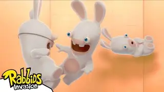 Rabbid en el elevador 🛗🤯 | Rabbids La Invasi&oacute;n 🐰 | Dibujos animados