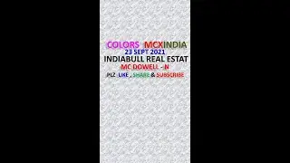 Mc Dowell | ibrealest Stocks Level 23 Sept 2021 #shorts #mcdowell #ibrealest