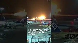 Plane catches fire on runway at Japan's Haneda airport after collision