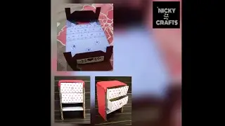 Paper bed for doll and Bedside table or nightstand