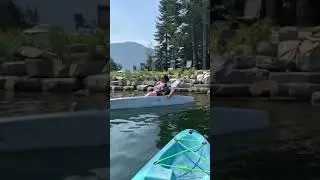Woman&rsquo;s hilarious attempt at kayaking...